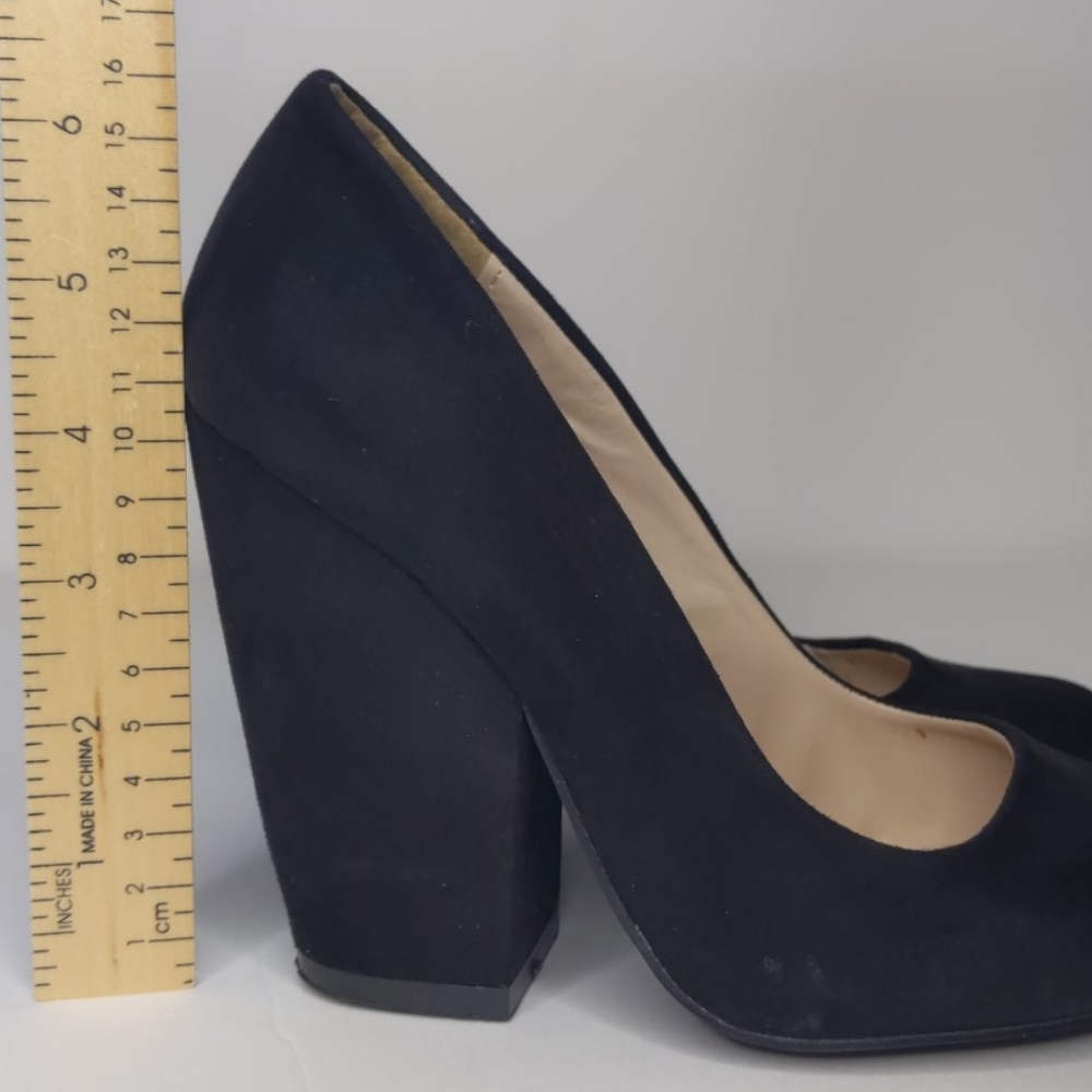 QUPID heel BLACK Faux Suede Size 6 - Picture 8 of 16